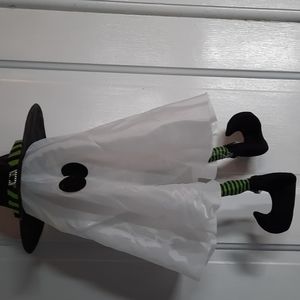 Ghost Dancing Talking Witch Hat Halloween Decoration Fun Lights Hanging Green